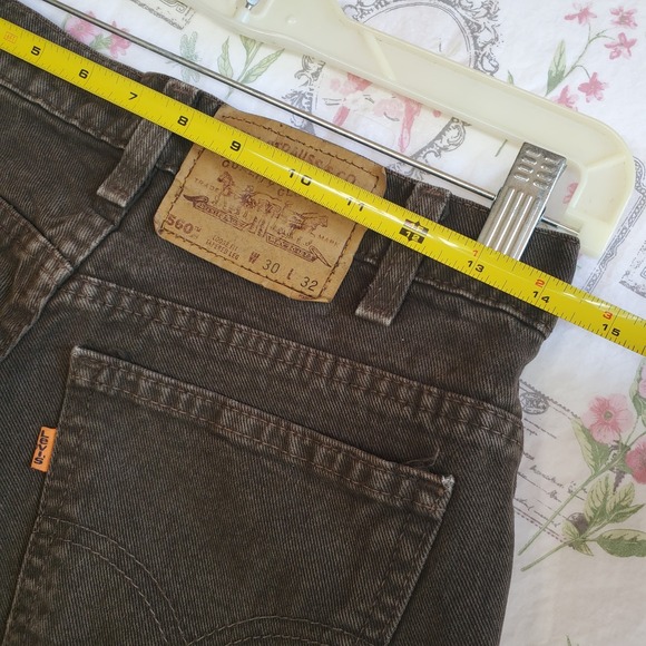 Levi's 560 Mens Vintage Orange Tab Tapered Jeans 30 x 32 Green USA Dated 1995 - Picture 12 of 13